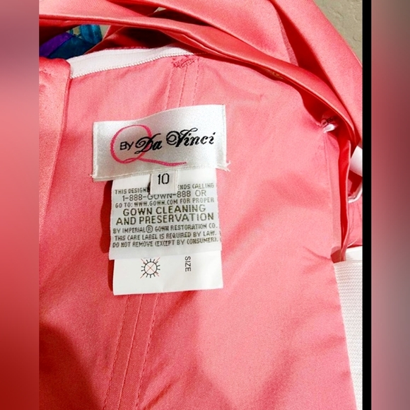 By Da Vinci beaded ruffle corset 2 piece Dress prom Quinceanera melon 10 NWT - Picture 5 of 9